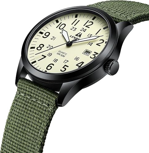 LN LENQIN Mens Watches Military Sport Analog Quartz Watch for Men